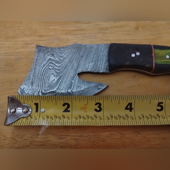 New Damascus steel blade men's hunting tactical survival knife axe mini hatchet - Picture 7 of 9